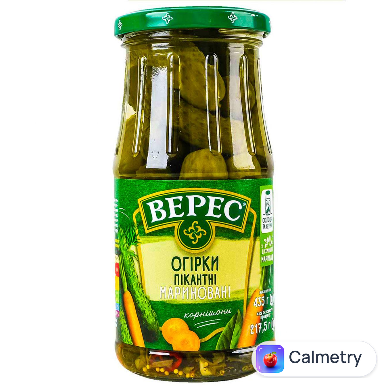 Огірки Верес пікантні мариновані 435г — фото продукту