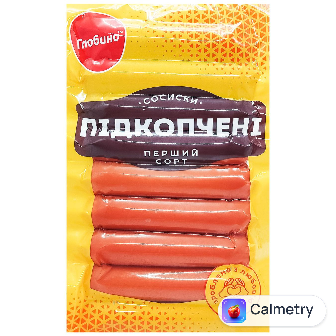 Сосиски Глобино Підкопчені перший сорт 325г — фото продукту