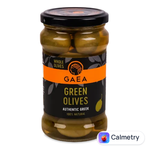 Оливки Gaea Халкідіки зелені з кісточкою 300г