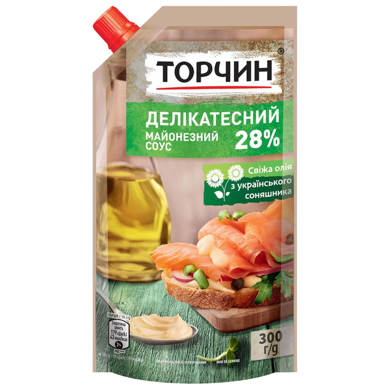 Майонезний соус ТОРЧИН® Делікатесний 28% 300г — фото продукту