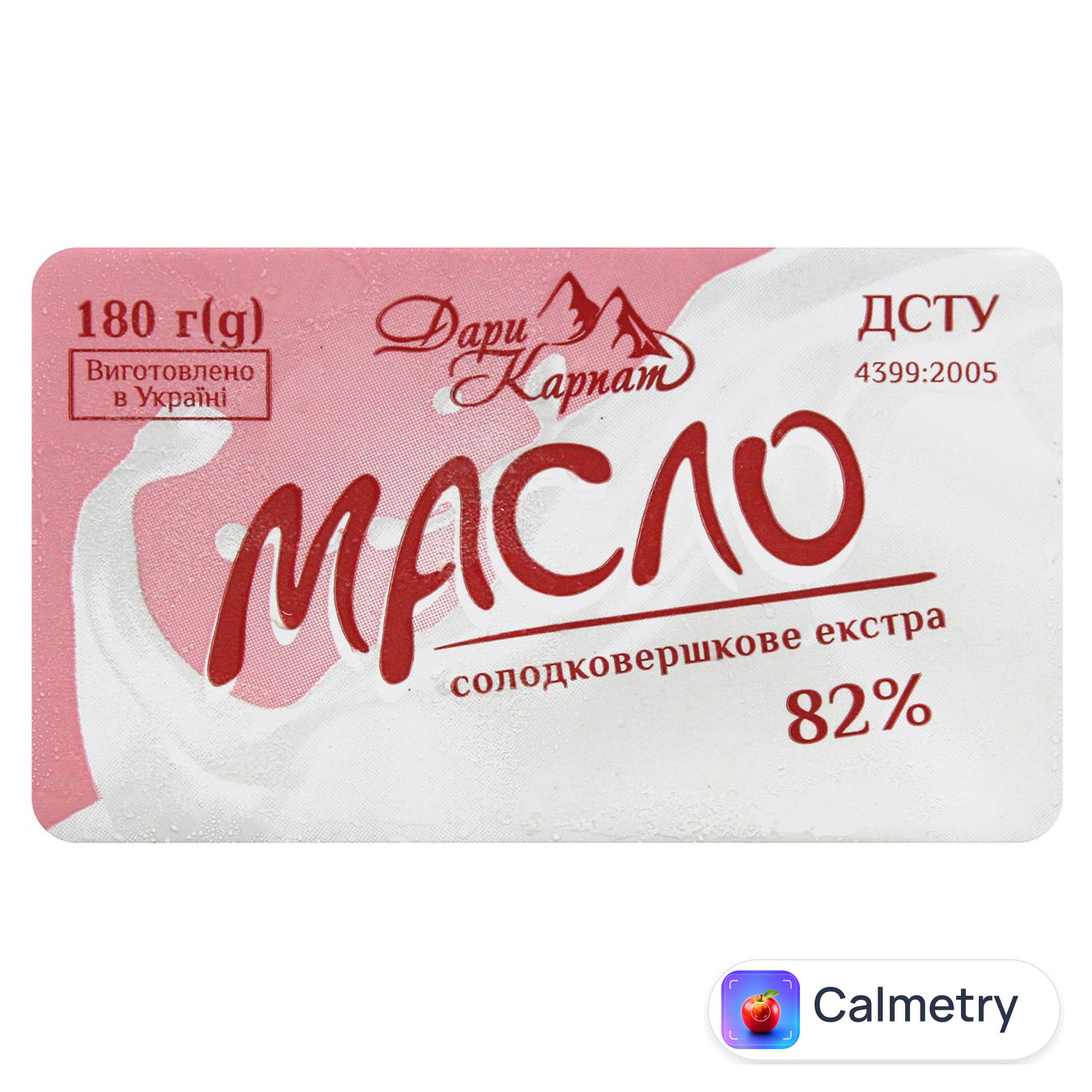 Масло Дари Карпат Екстра солодковершкове 82% 180г — фото продукту