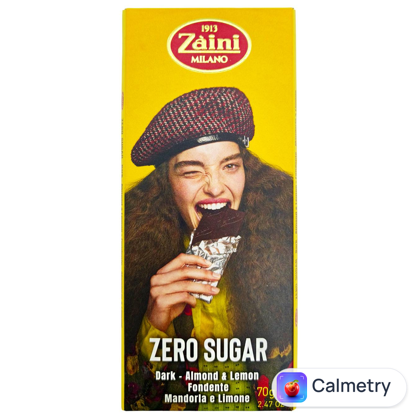 Шоколад чорний Zaini Мигдаль і лимон без цукру 70г