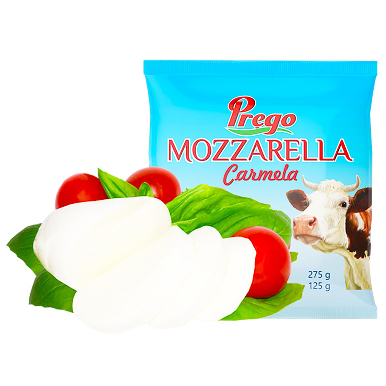 Cир Prego Mozzarella Сarmela розсольний 45% 125г — фото продукту