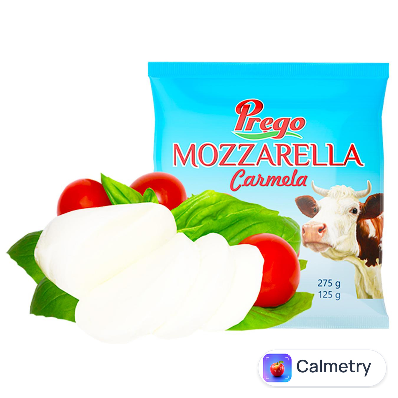 Cир Prego Mozzarella Сarmela розсольний 45% 125г — фото продукту