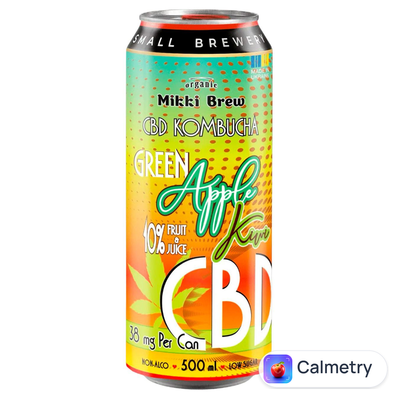 Комбуча Mikki Brew CBD Зелене яблуко та ківі 0,5л