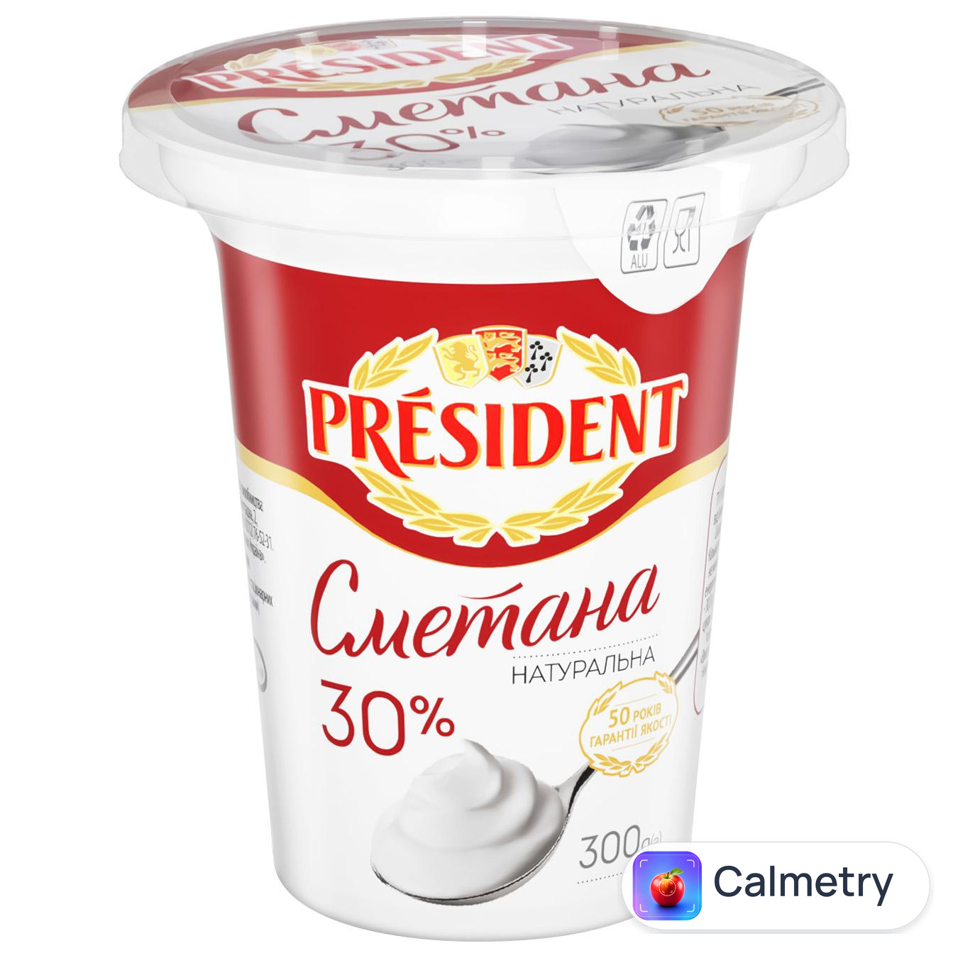 Сметана President 30% 300г — фото продукту
