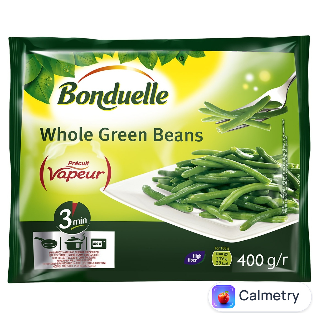 Стручкова квасоля Bonduelle ціла на парі 400г
