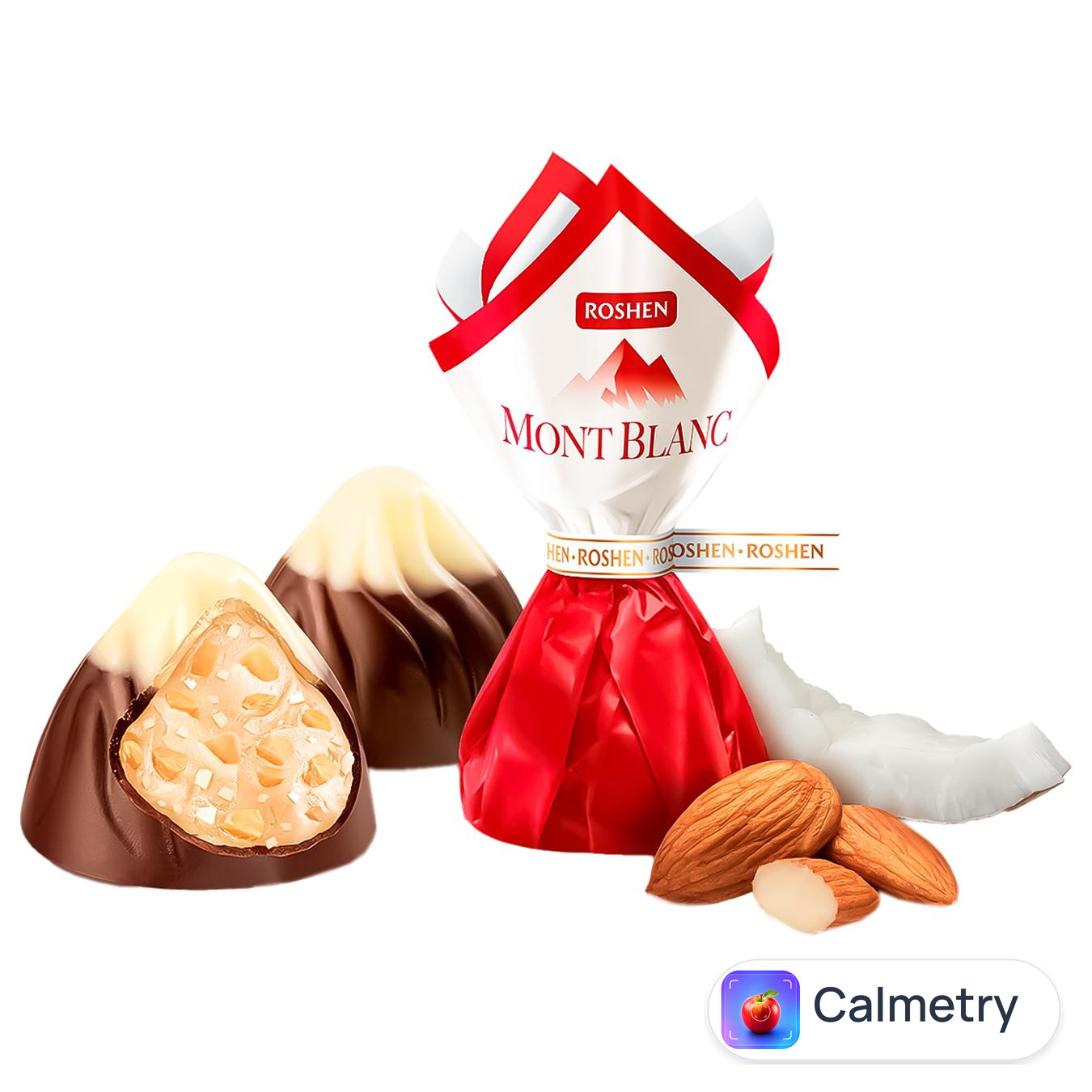 Цукерки Roshen Mont Blanc з мигдалем та кокосовим кремом