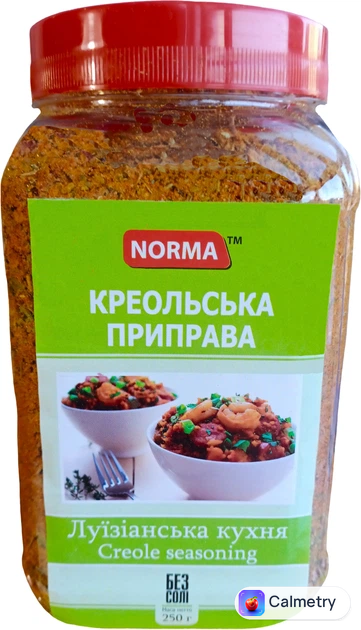 Спеції до м'яса-риби-овочів Norma Без солі Креольська приправа банка 250 г