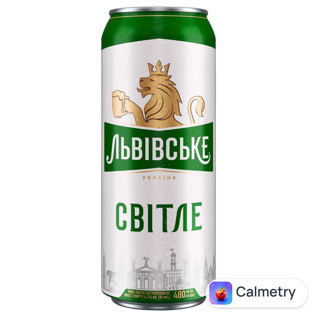 Пиво Львівське Світле 4,3% 0,48л — фото продукту