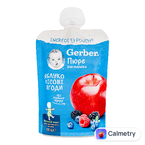 Пюре Gerber з яблук та лісових ягід, 150г