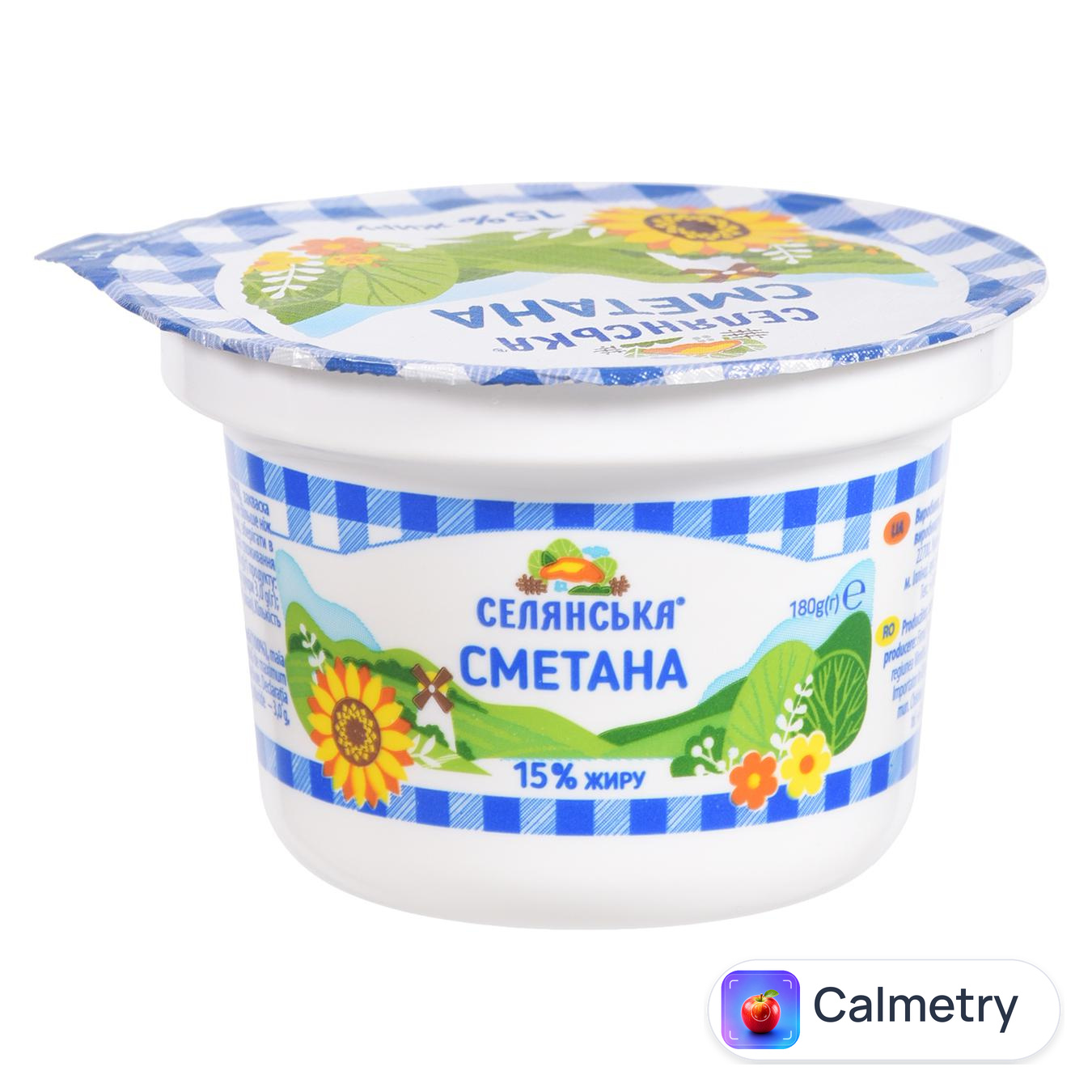 Сметана Селянська 15% 180г — фото продукту