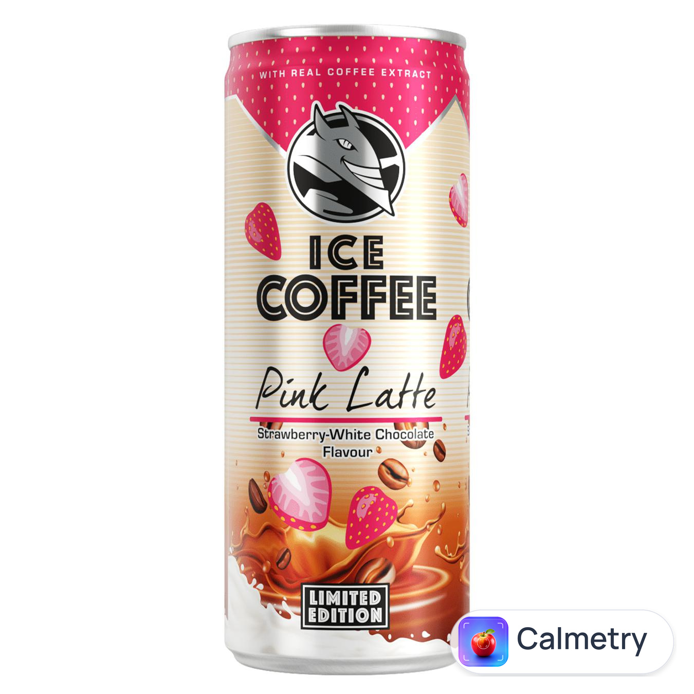 Кава холодна Hell Ice Coffeе Pink Latte зі смаком полуниці та білого шоколаду 230мл — фото продукту