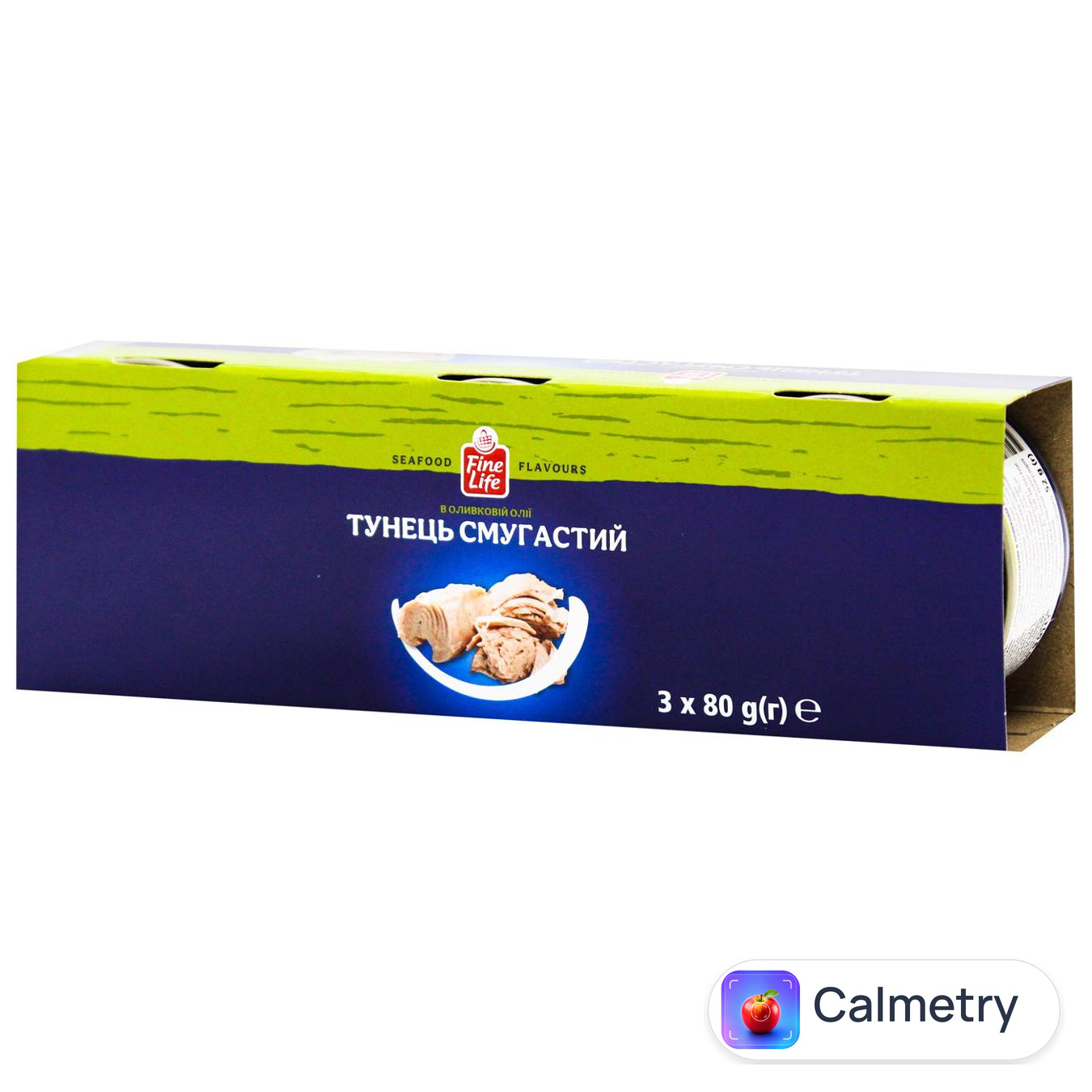 Тунець смугастий Fine Life шматочками в оливковій олії 80г х 3шт