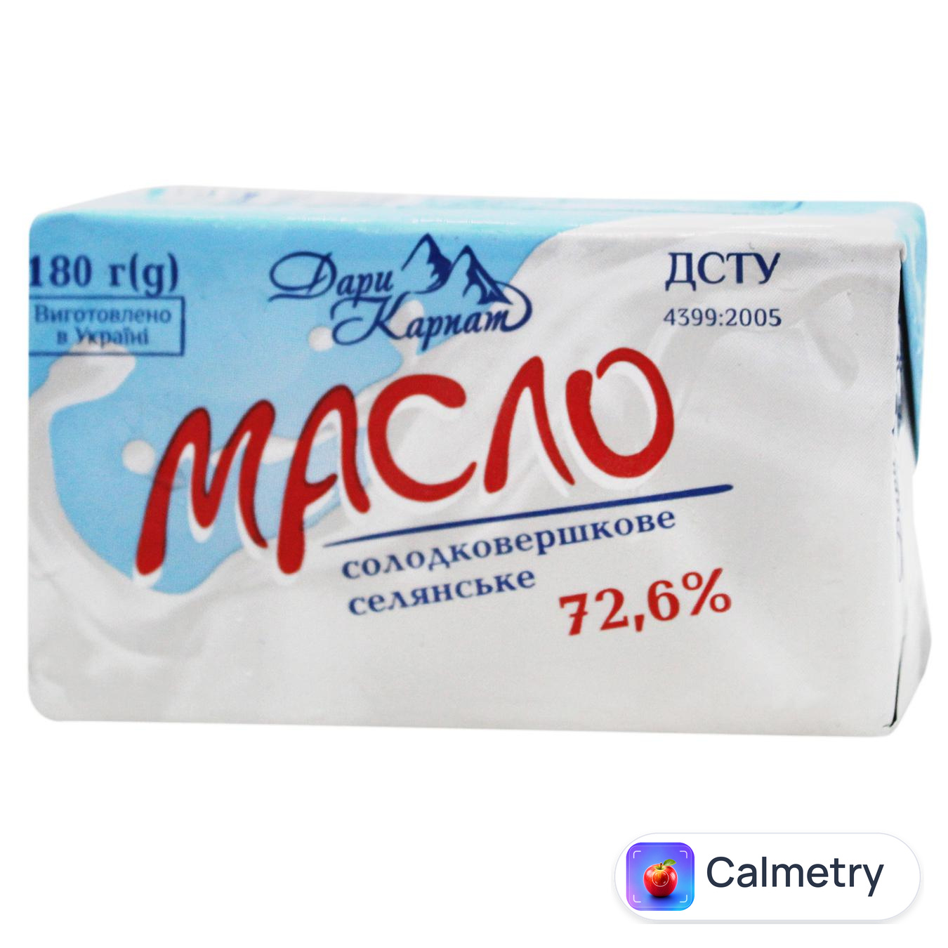 Масло Дари Карпат Селянське солодковершкове 72,6% 180г — фото продукту