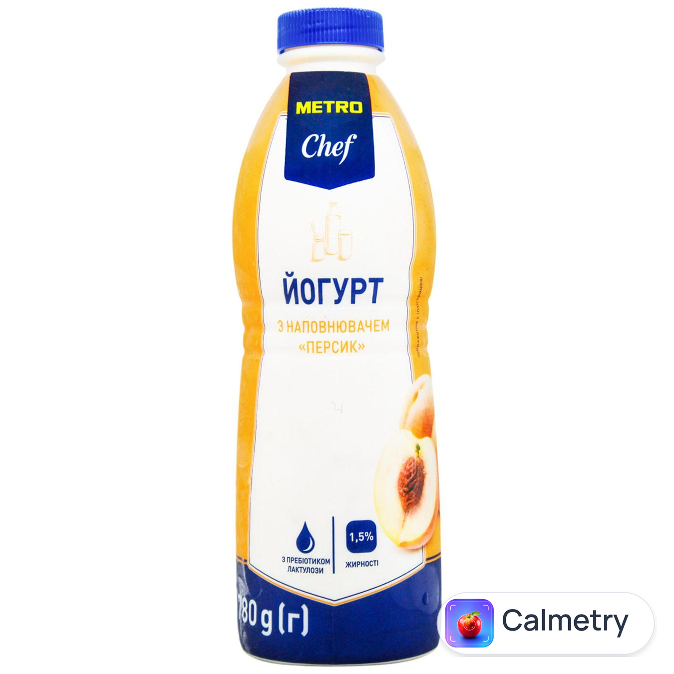 Йогурт Metro Chef Персик з пребіотиком лактулози 1,5% 780г