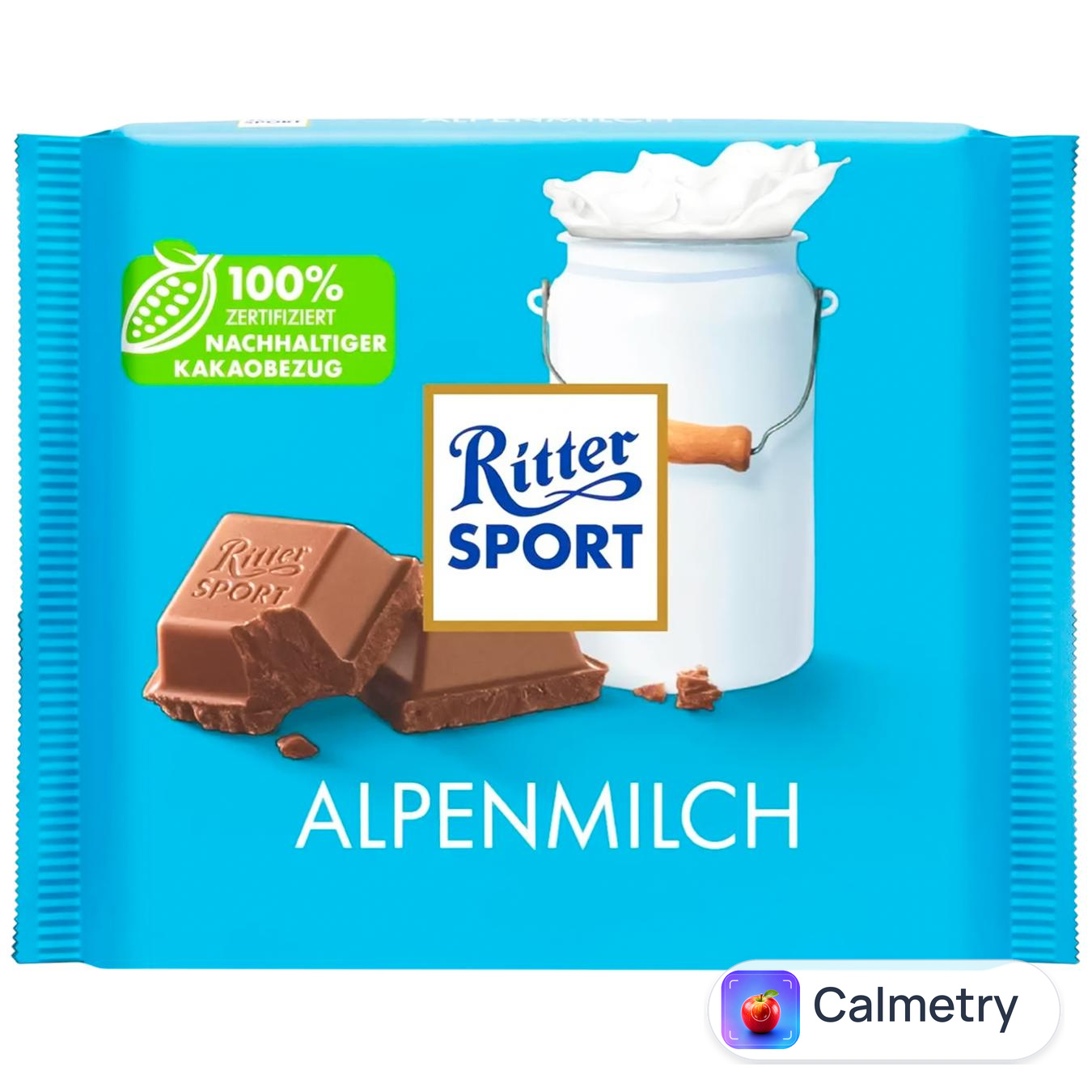 Шоколад молочний Ritter Sport з альпійським молоком 100г