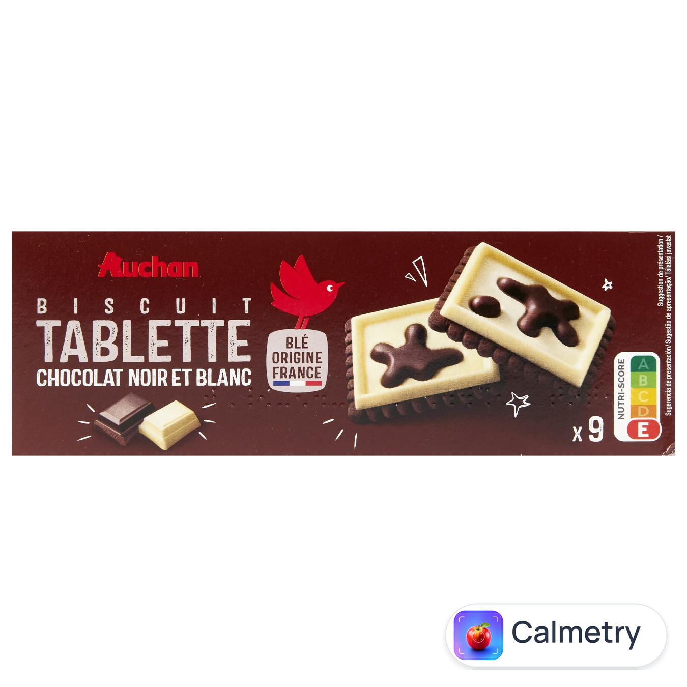 Печиво Auchan з білим та чорним шоколадом 115г