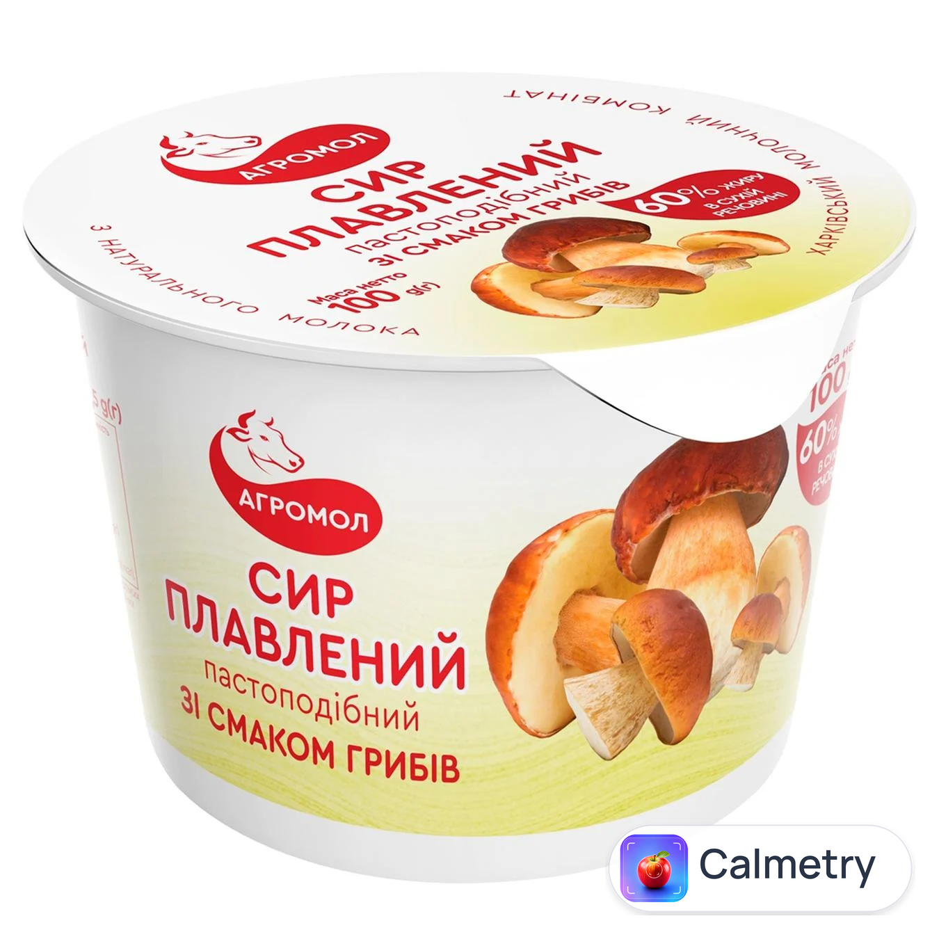 Сир плавлений Агромол із грибами 60% 100г