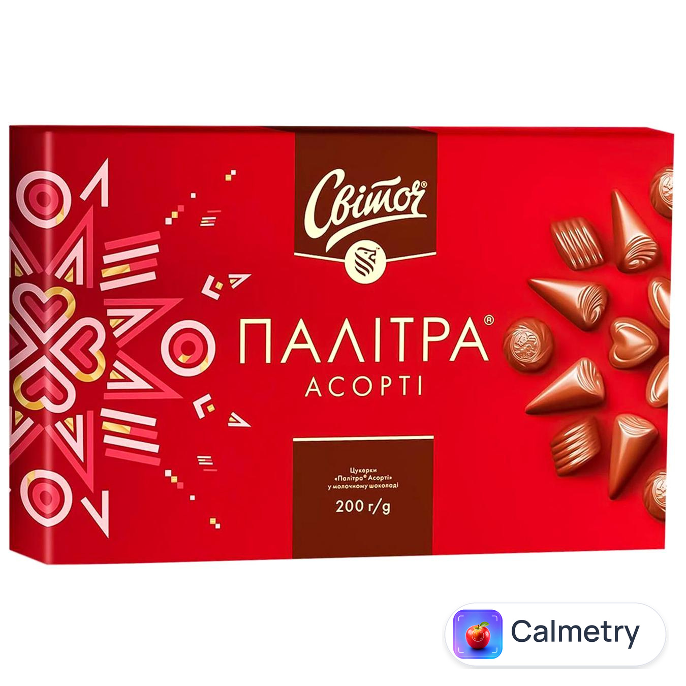 Цукерки СВІТОЧ® Палітра Асорті у молочному шоколаді 200г