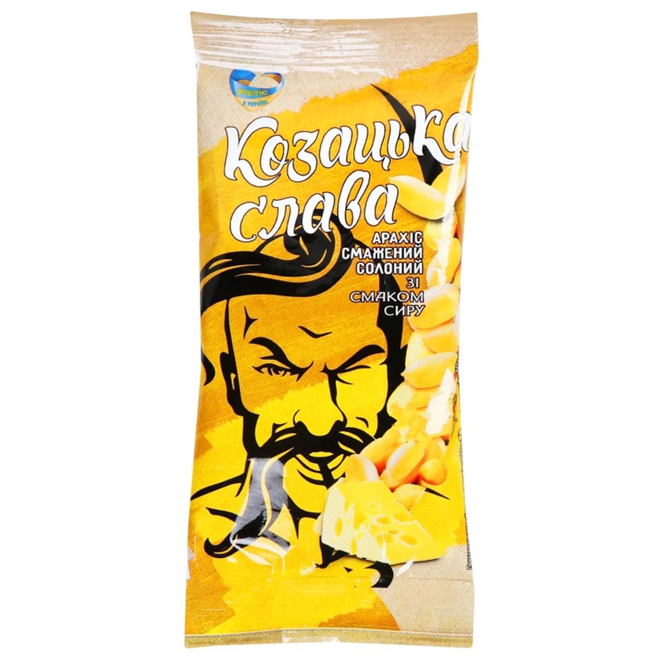 Арахіс Козацька Слава смажений солоний зі смаком сиру 60г — фото продукту