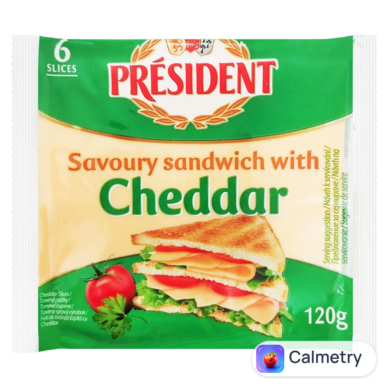 Сир плавлений President Cheddar для тостів 40% 120г