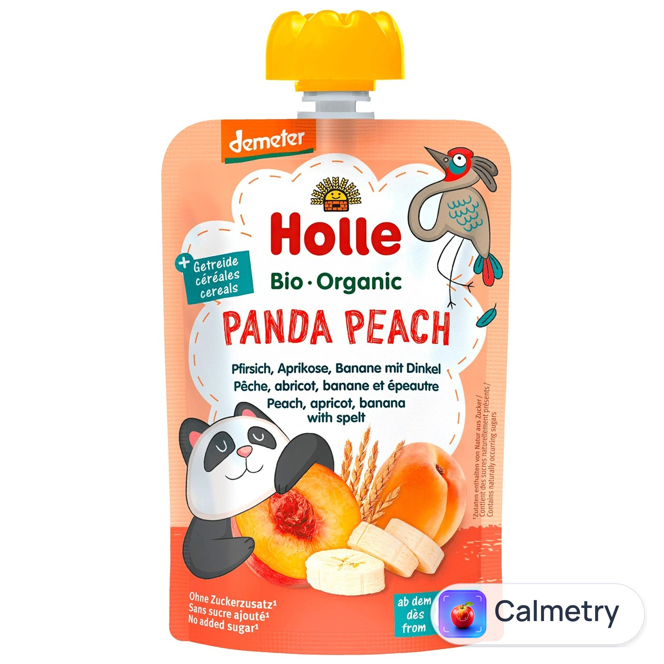 Пюре Holle Panda Peach персик банан абрикос спельта з 8 місяців 100 г