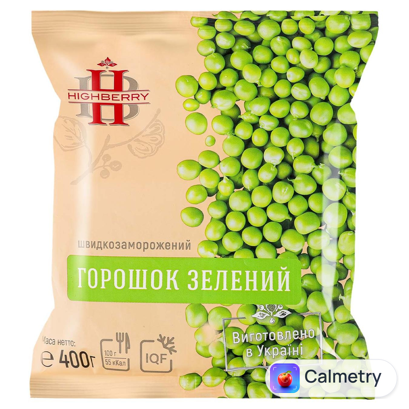 Горошок зелений Highberry швидкозаморожений 400г
