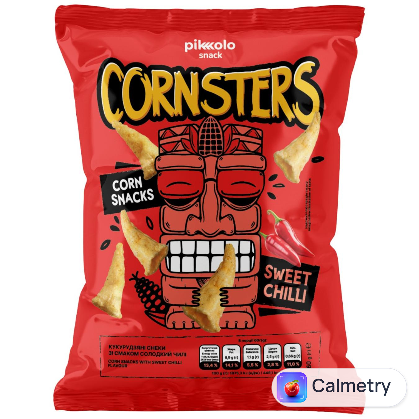 Снеки кукурудзяні Pikolo Cornsters зі смаком солодкий чилі 60г — фото продукту