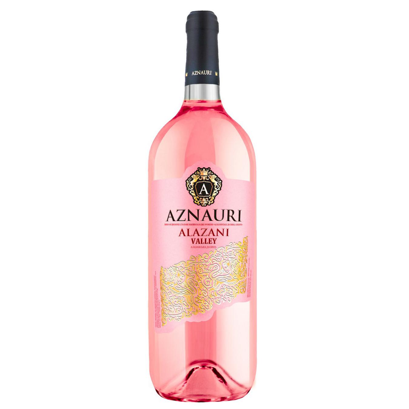 Вино Aznauri Rose рожеве напівсолодке 9-13% 1,5л — фото продукту