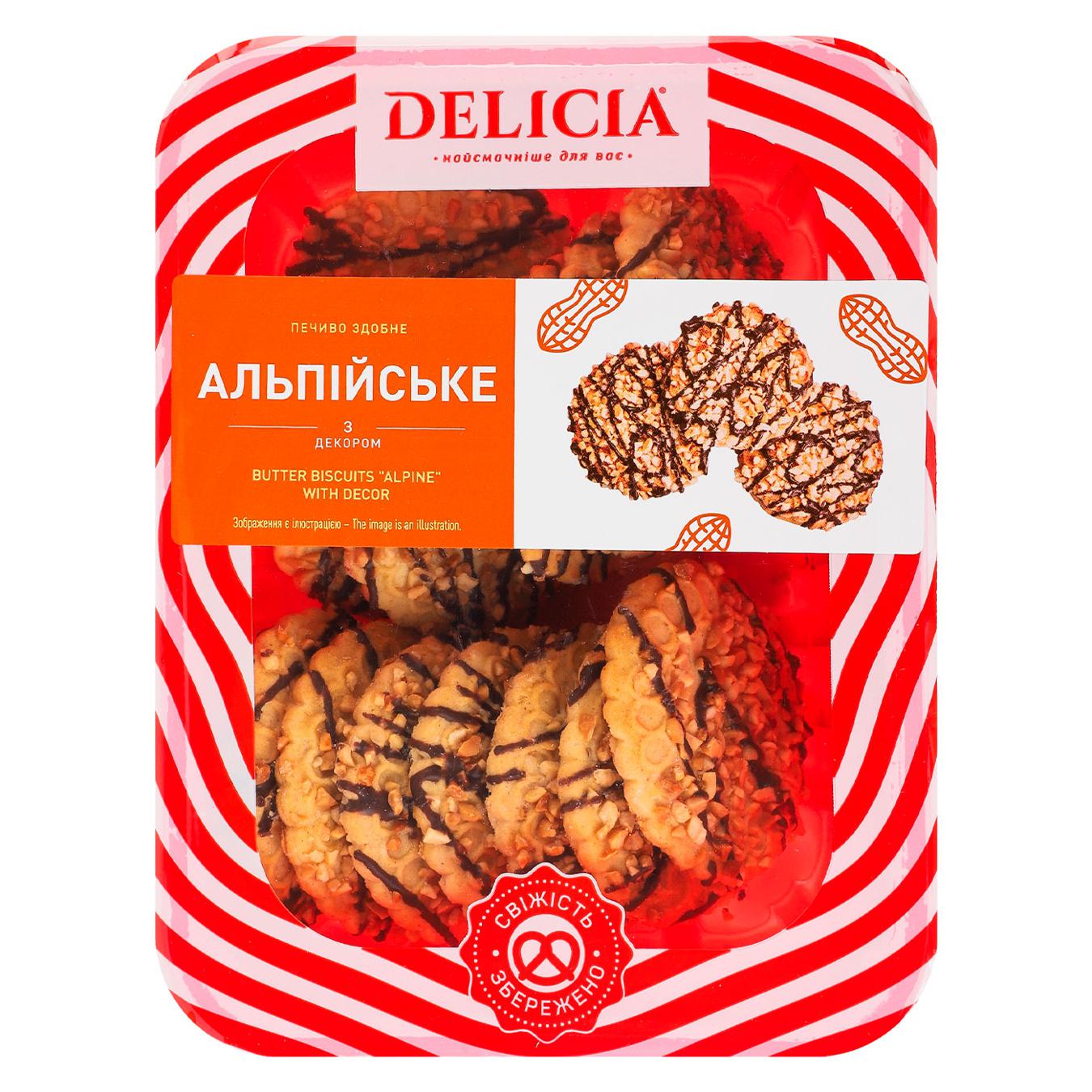 Печиво Delicia Альпійське з декором 200г — фото продукту