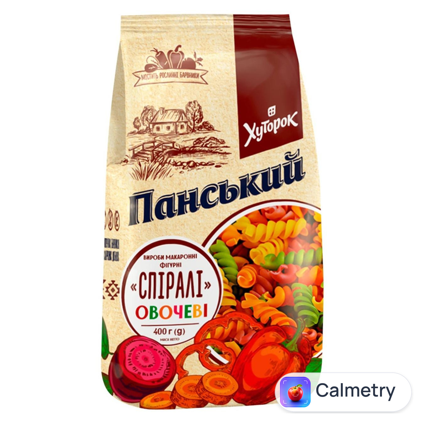 Макаронні вироби Хуторок Панський Спіралі овочеві 400г — фото продукту