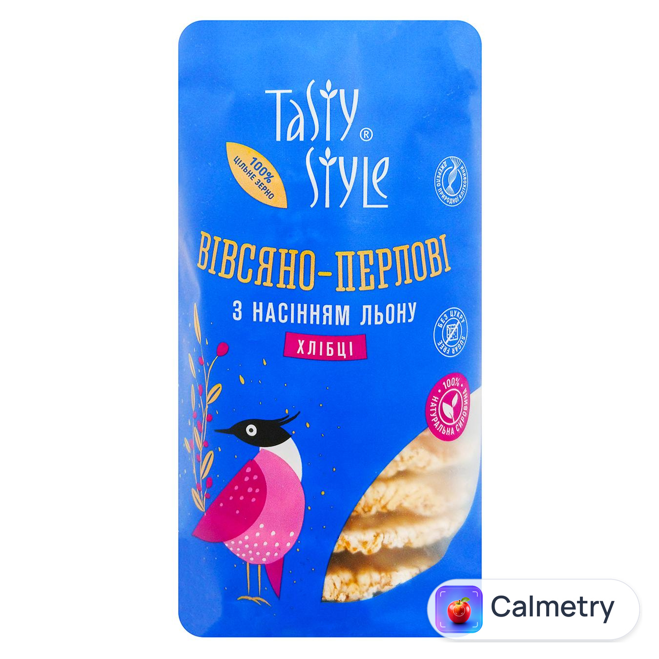 Хлібці Tasty Style вівсяно-перлові з насінням льону 100г — фото продукту
