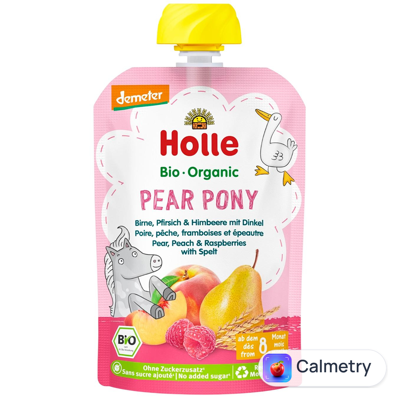 Пюре Holle Pear Pony груша персик малина спельта з 8 місяців 100г