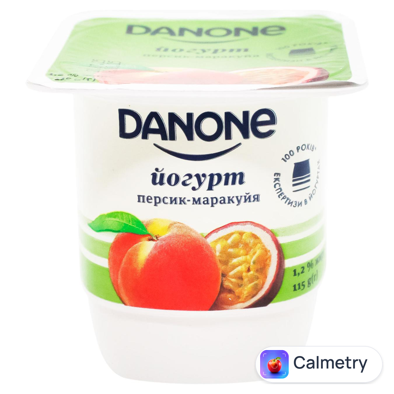 Йогурт Danone персик-маракуйя 1,2% 115г — фото продукту