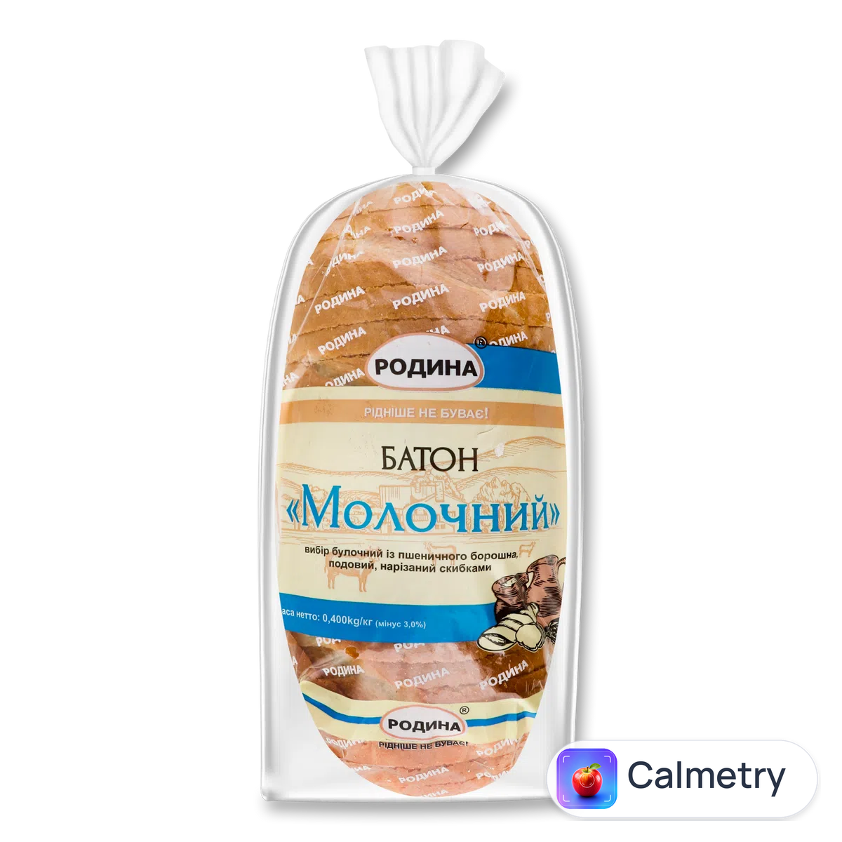 Батон Родина Молочний нарізаний 400г