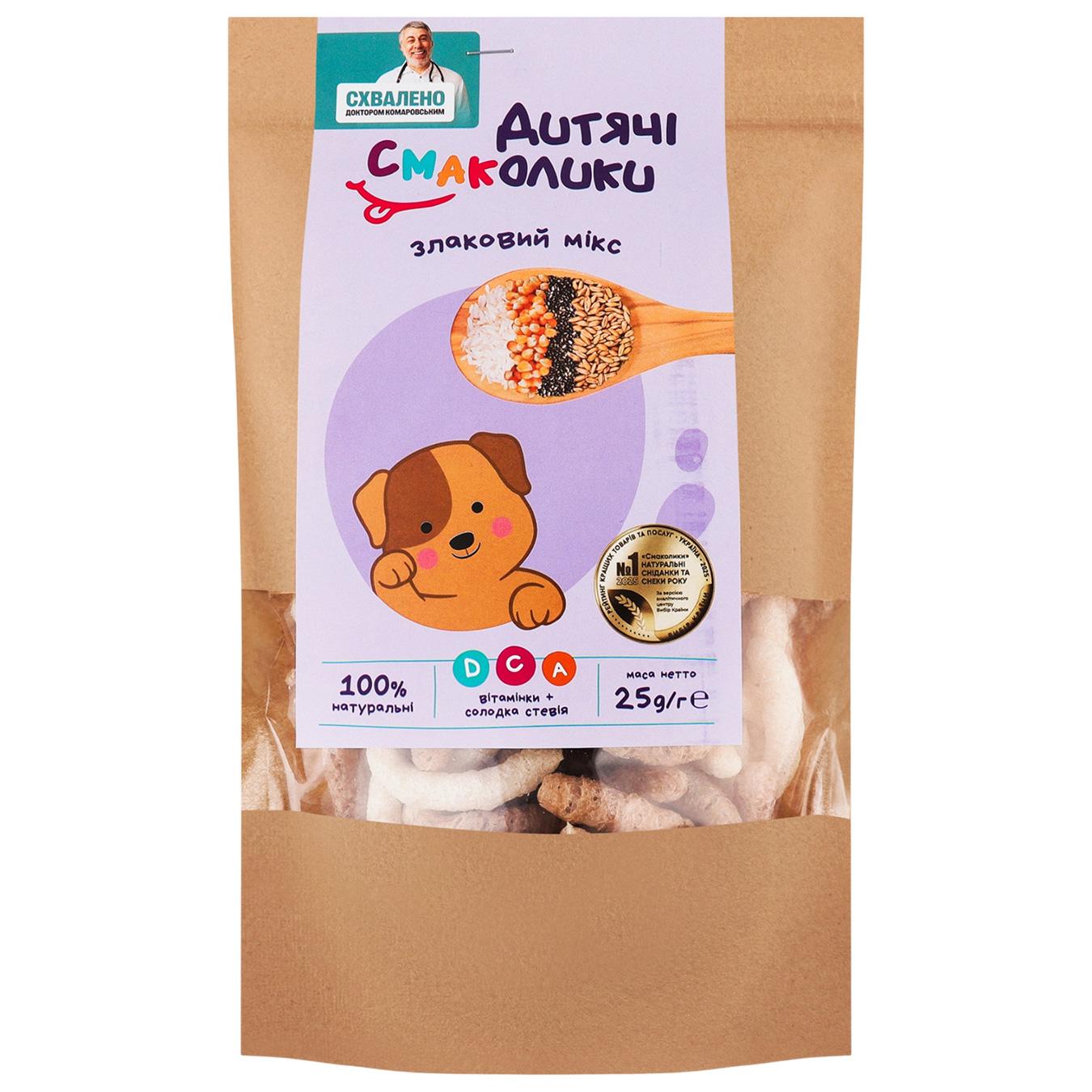 Палички Дитячі Смаколики Злаковий мікс зі стевією 25г — фото продукту