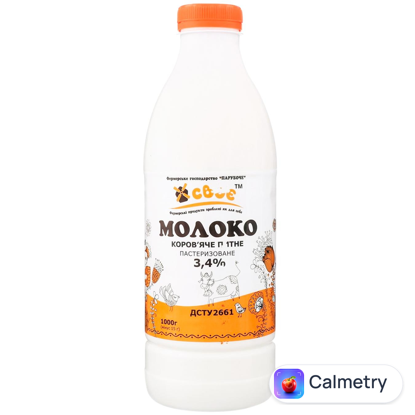 Молоко коров'яче «Своє», 3,4% 1000г