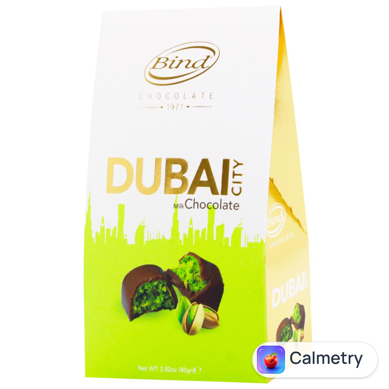 Цукерки Bind Dubai з молочного шоколаду з фісташковою начинкою та кадаїфом 80г