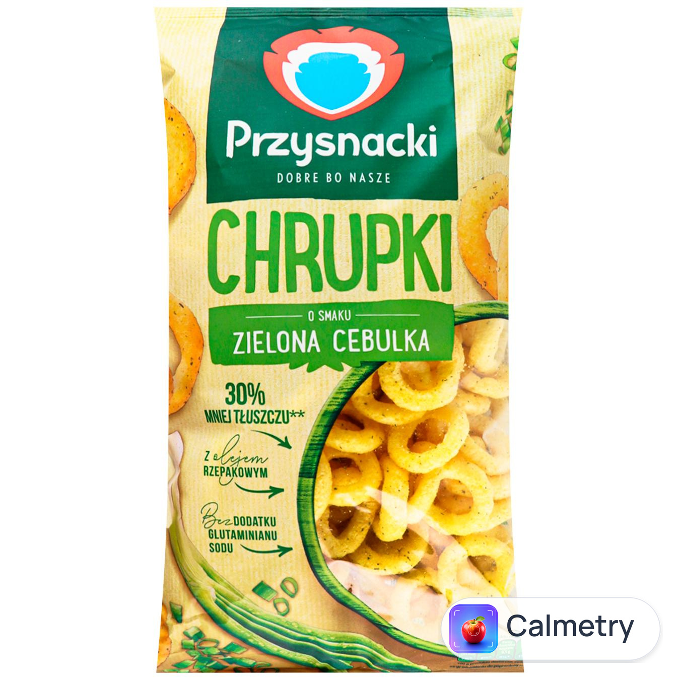 Снеки кукурудзяні Przysnacki зі смаком зеленої цибулі 140г — фото продукту