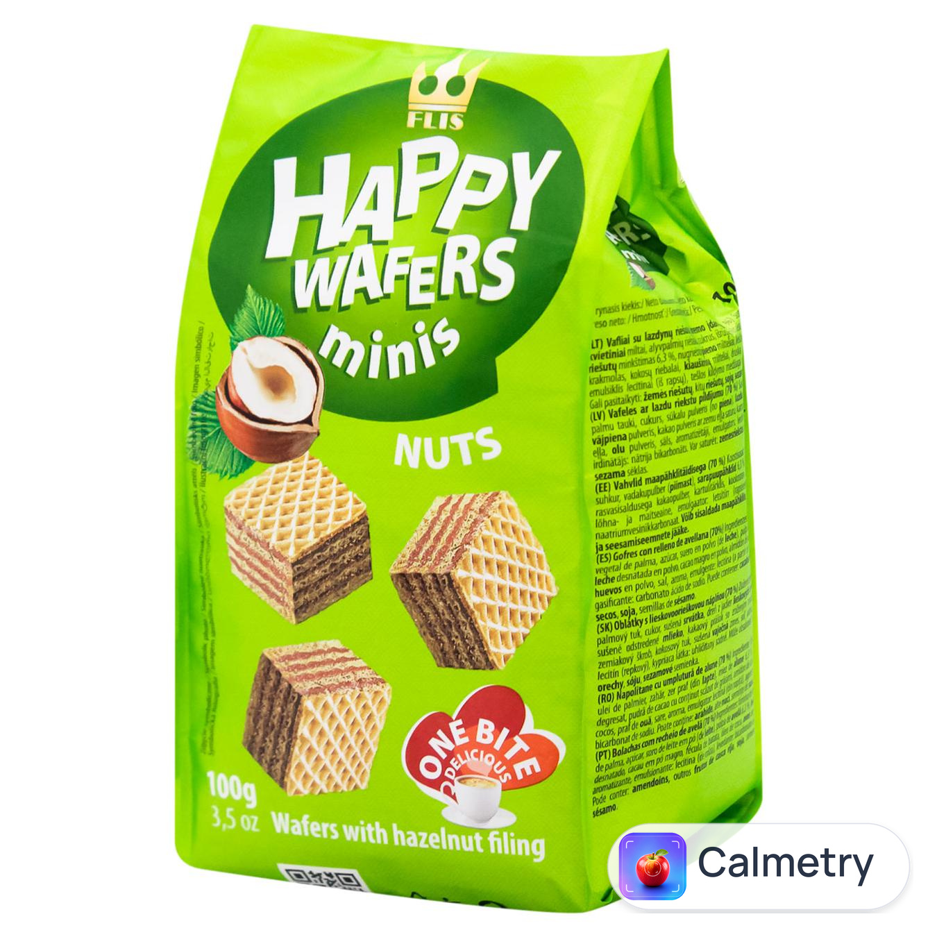 Вафлі Flis Happy Wafers з начинкою лісові горіхи 100г