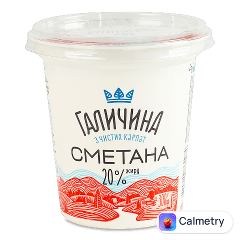 Сметана «Галичина» 20% стакан, 300г