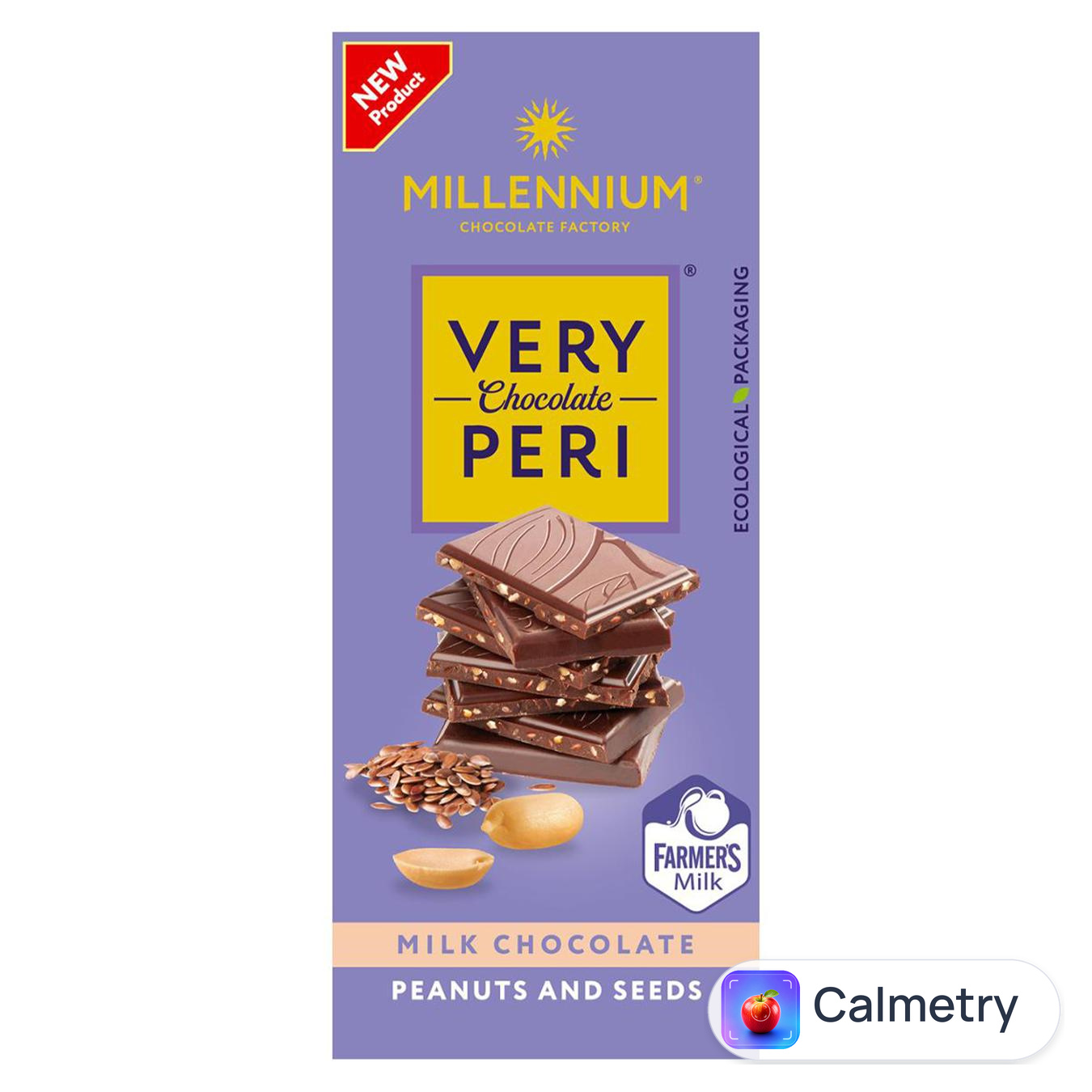 Шоколад молочний Millennium Very Peri з арахісом, льоном та чіа 85г