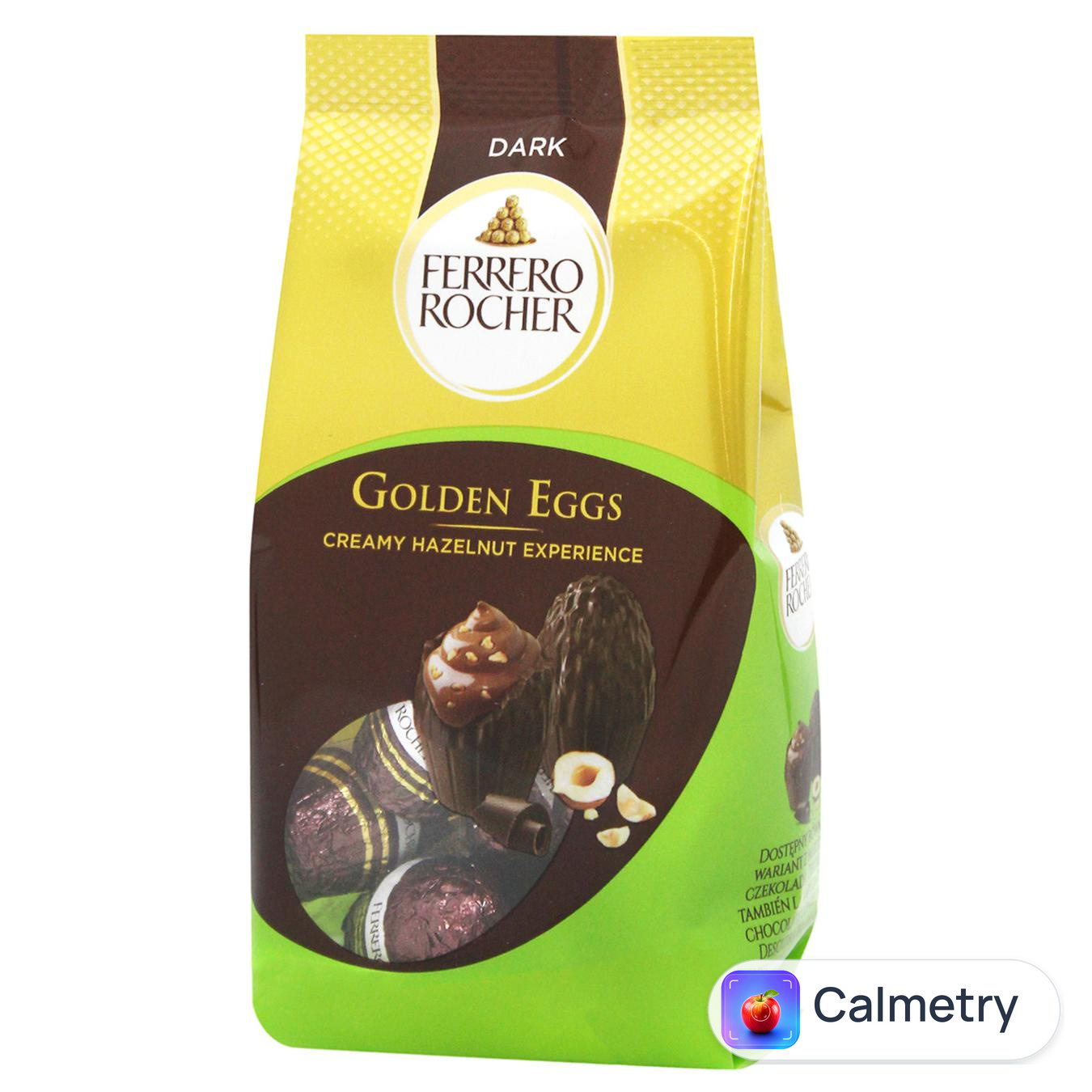 Цукерки Ferrero Rocher Golden Eggs чорний шоколад з какао та фундуком 90г