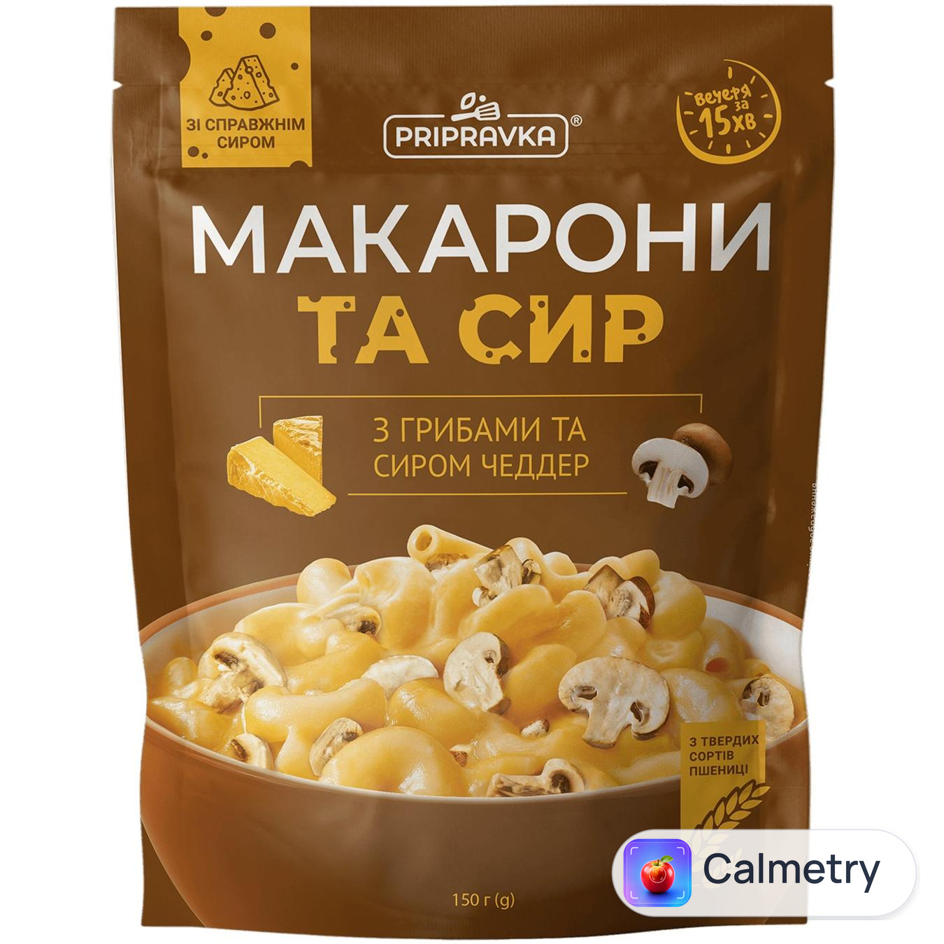 Макаронні вироби Pripravka з грибами та сиром чедер 150г