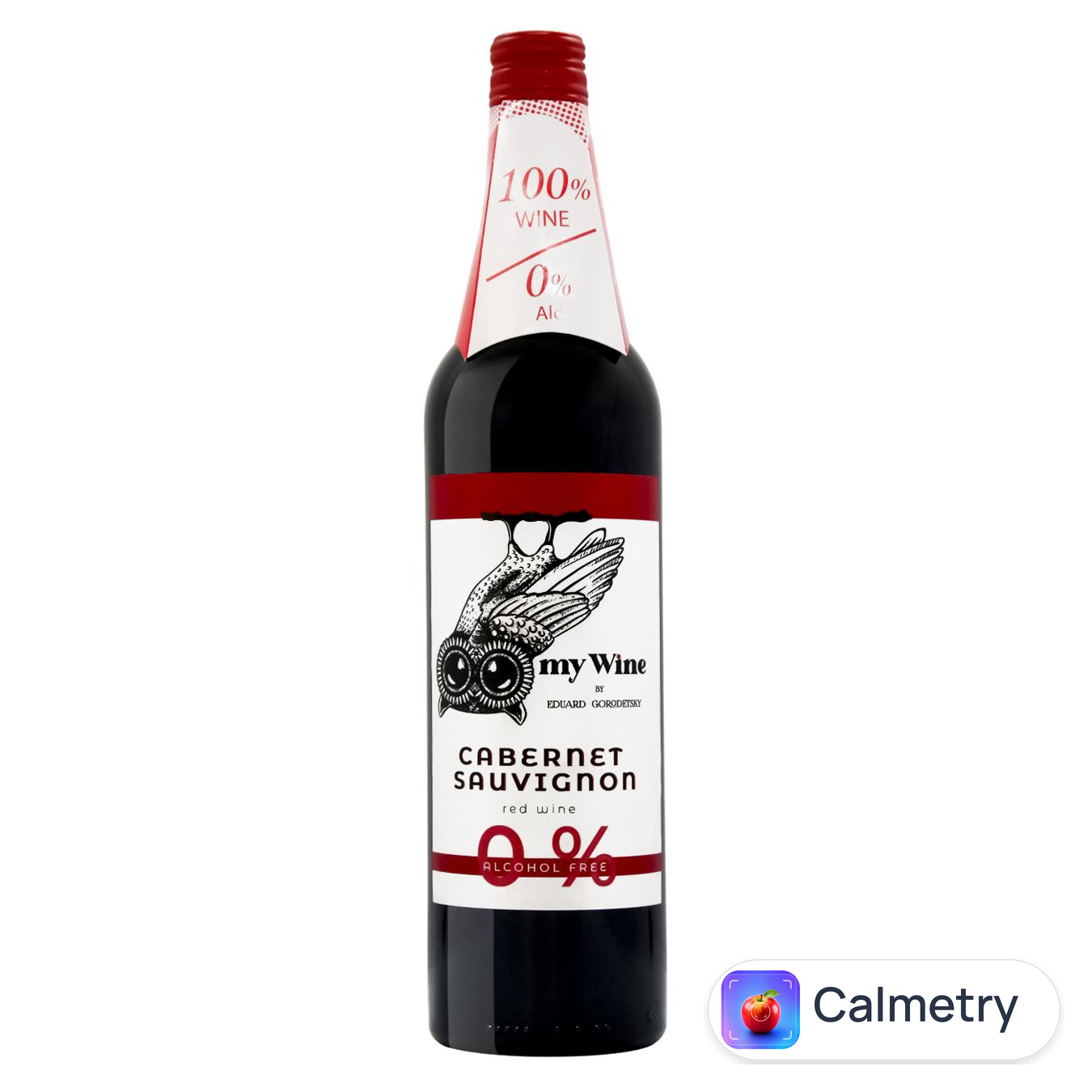 Вино My Wine Каберне Совіньйон червоне напівсолодке безалкогольне 0,75л — фото продукту