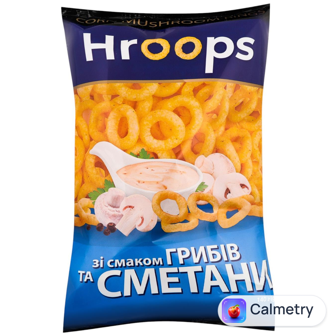 Снеки кукурудзяні Hroops зі смаком грибів та сметани 140г