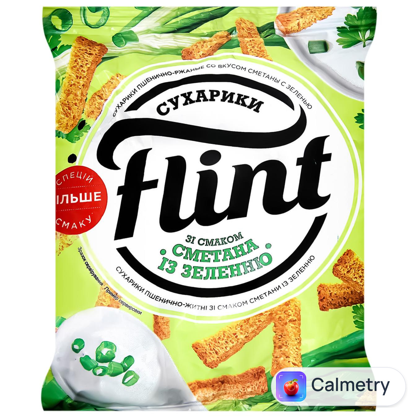Сухарики Flint зі смаком сметани із зеленню 60г
