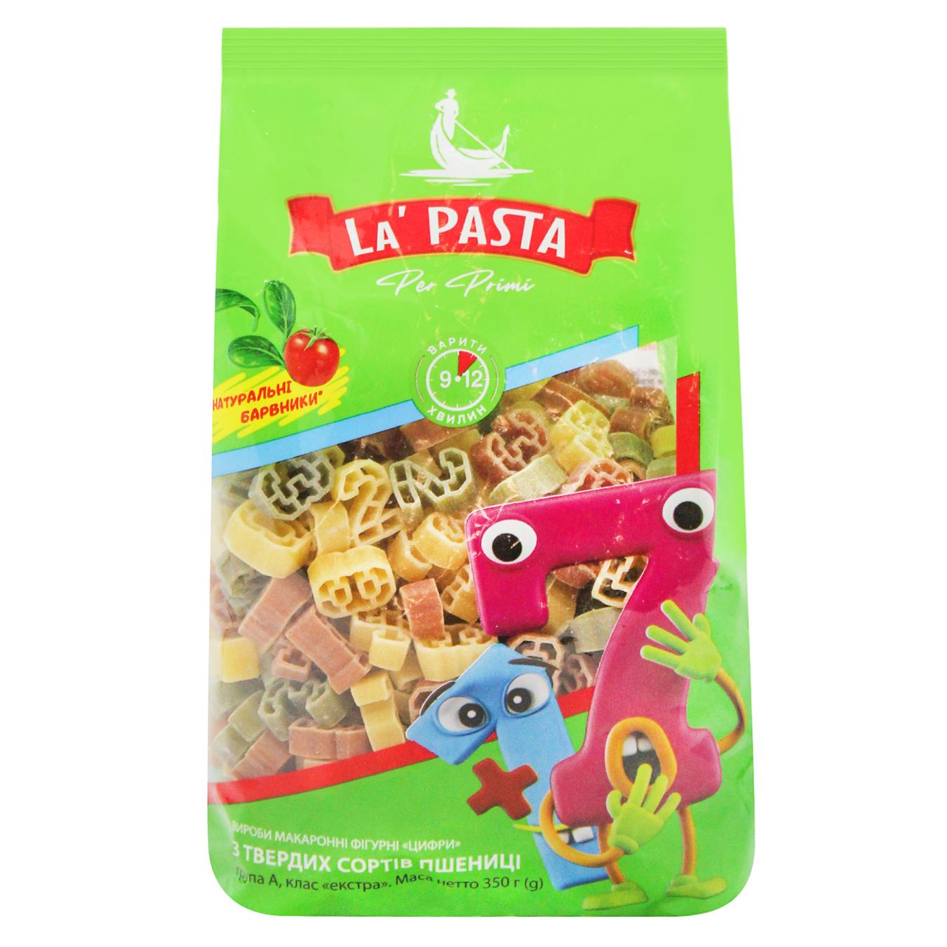 Макаронні вироби La Pasta Per Primi Numbers з твердих сортів пшениці 350г — фото продукту