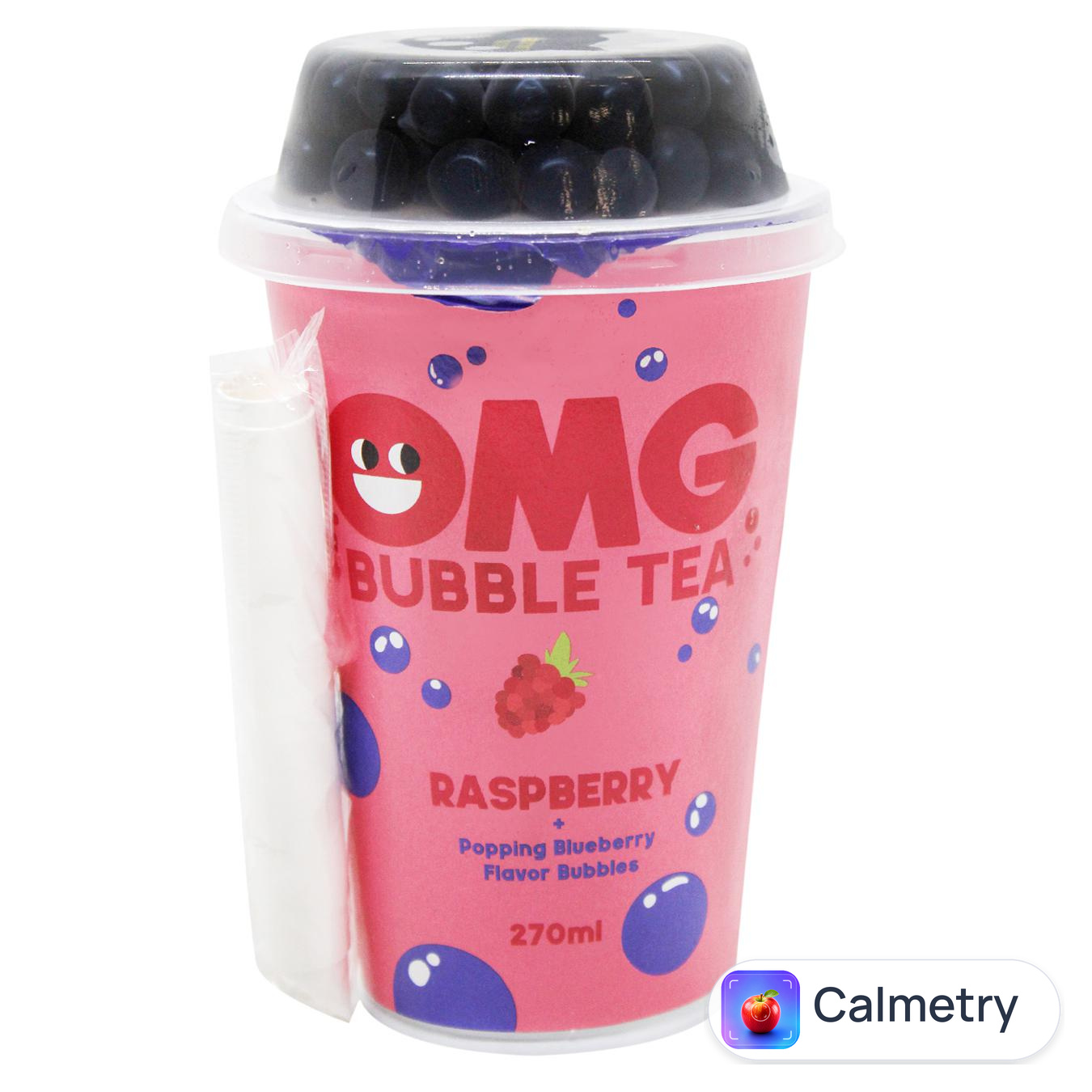 Чай холодний квітковий OMG Bubble Tea малина з кульками чорниці 270мл — фото продукту